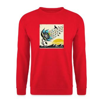 Migration des oiseaux - Sweat-shirt Unisexe - rouge - Devant - Alina (178cm) & Michal (187cm)