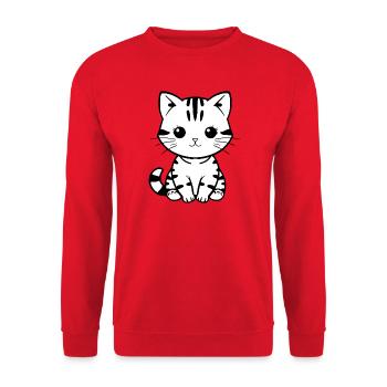 Cat Kitten Cat Shirt Gift - Unisex Sweatshirt - red - Front - Alina (178cm) & Michal (187cm)