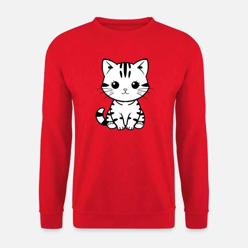 Katze Kätzchen Katzenshirt Geschenk - Unisex Pullover - Rot