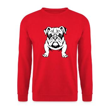 Bouledogue noir et blanc chiens T-shirt cadeau - Sweat-shirt Unisexe - rouge - Devant - Alina (178cm) & Michal (187cm)