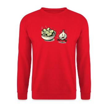 GurkenBowl pense que l’oignon est trop épicé - Sweat-shirt Unisexe - rouge - Devant - Alina (178cm) & Michal (187cm)