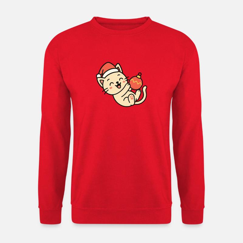 Kätzchen Weihnachtsspaß Weihnachtskugel - Unisex Pullover - Rot