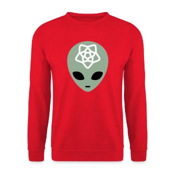 Geometric Alien Mindscape - Unisex Sweatshirt - red - Front - Alina (178cm) & Michal (187cm)