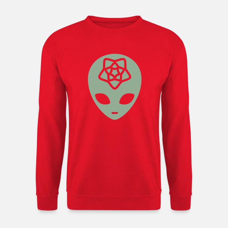 Geometrischer Außerirdischer Geist - Unisex Pullover - Rot