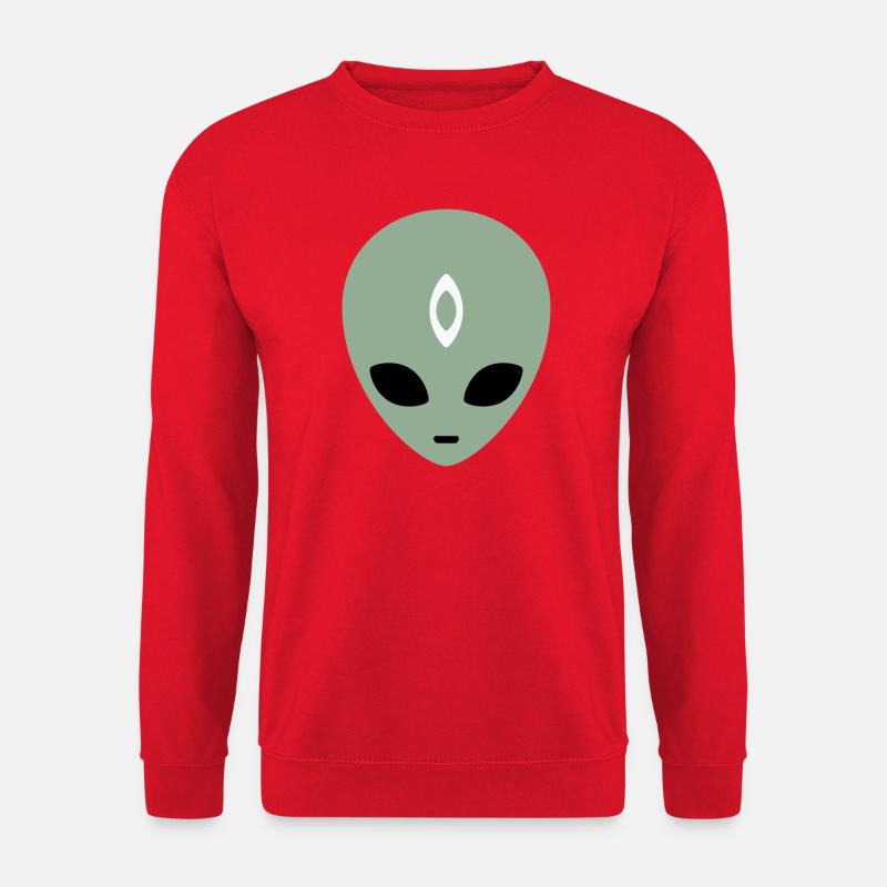 Alien Head Third Eye (three colours) - Unisex Sweatshirt - red