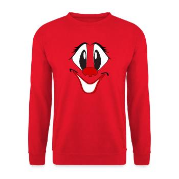 Laughing Clown Cartoon Face - Unisex Sweatshirt - red - Front - Alina (178cm) & Michal (187cm)