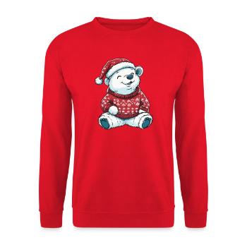 Noël de l’ours polaire - Sweat-shirt Unisexe - rouge - Devant - Alina (178cm) & Michal (187cm)