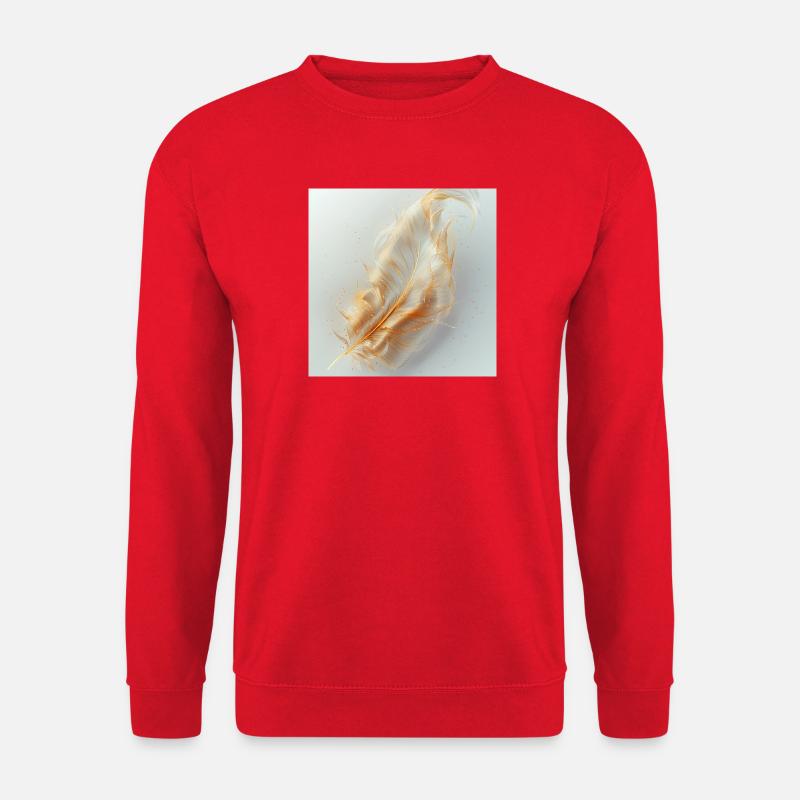 Ätherische Feder leuchtend – Symbol des Lichts - Unisex Pullover - Rot