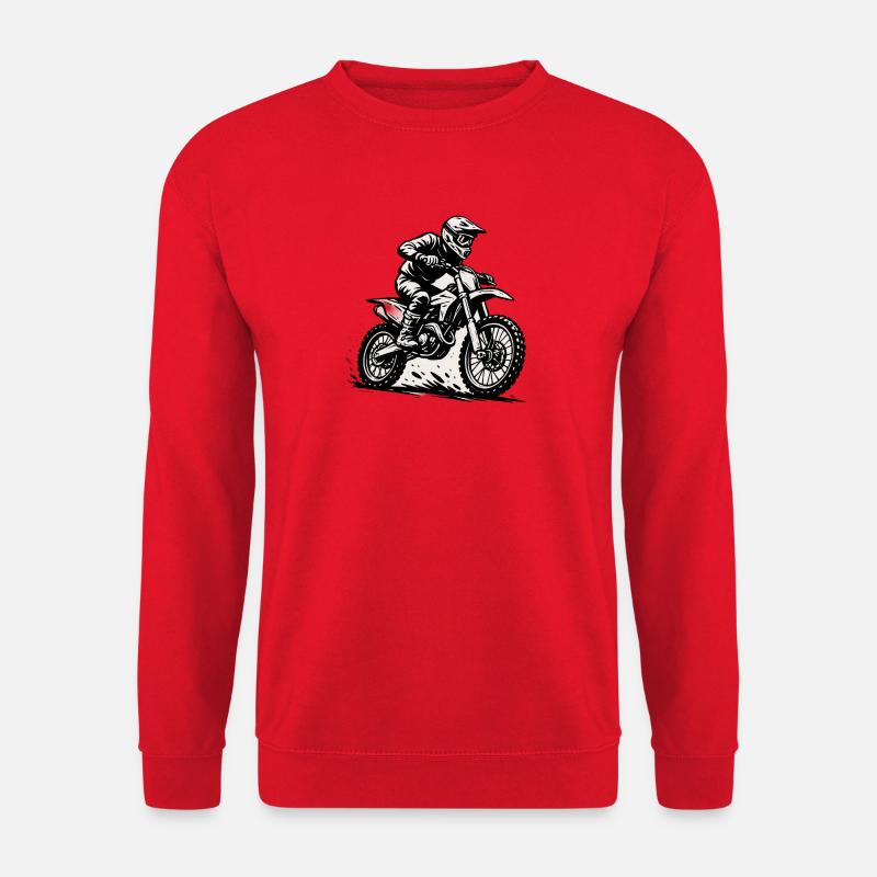 Motocross Fahrer Illustration in Action - Unisex Pullover - Rot