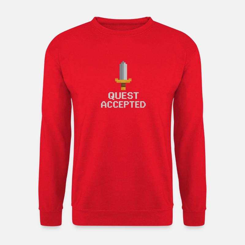 Quest akzeptiertes Pixelschwert - Unisex Pullover - Rot
