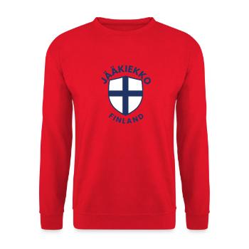 Bouclier de Finlande de Jäähockey - Sweat-shirt Unisexe - rouge - Devant - Alina (178cm) & Michal (187cm)