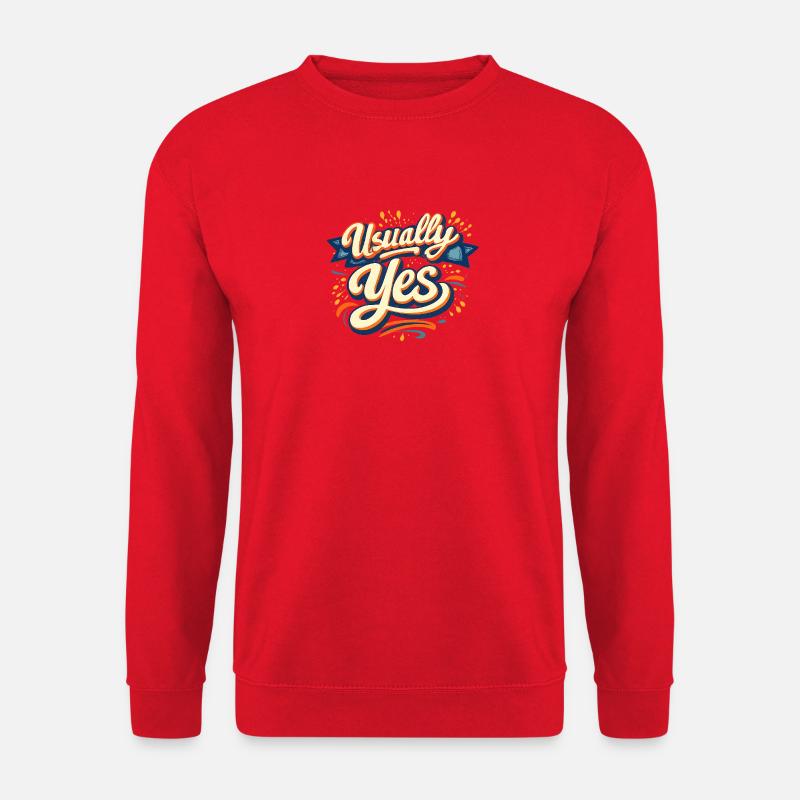 Usually Yes Retro Script - Unisex Pullover - Rot