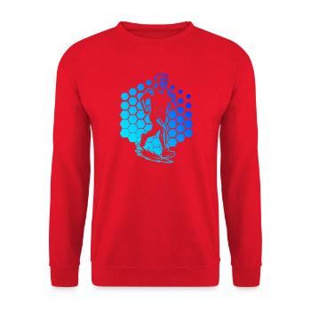 Running motif for real lovers - Unisex Sweatshirt - red - Front - Alina (178cm) & Michal (187cm)