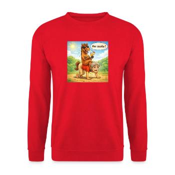 Reversal of horse - male roles - Unisex Sweatshirt - red - Front - Alina (178cm) & Michal (187cm)