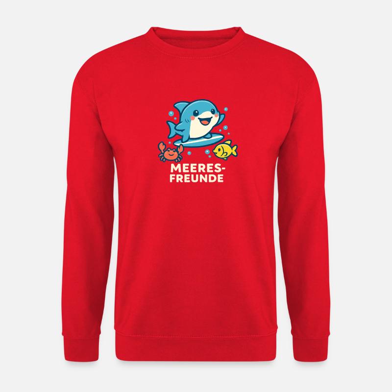 Meeresfreunde Surferfreunde - Unisex Pullover - Rot