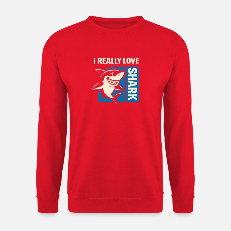 I Really Love Shark - Unisex Pullover - Rot