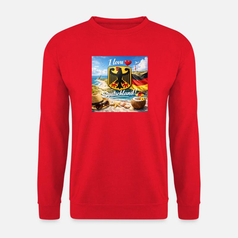 Ich liebe Deutschland Strand - Unisex Pullover - Rot