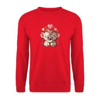 Liebe  - Unisex Pullover - Rot - Vorne - Alina (178cm) & Michal (187cm)