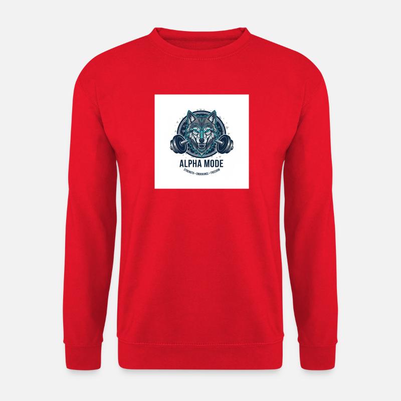 ALPHA_MODE_WOLF - Unisex Pullover - Rot
