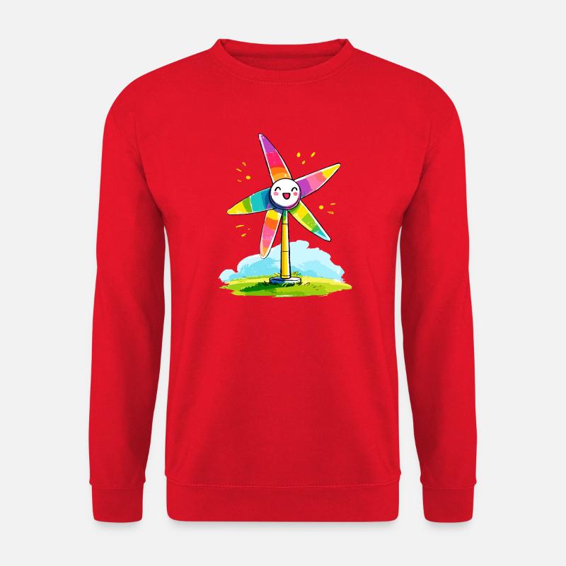 Rainbow Windmill Smile - Unisex Sweatshirt - red