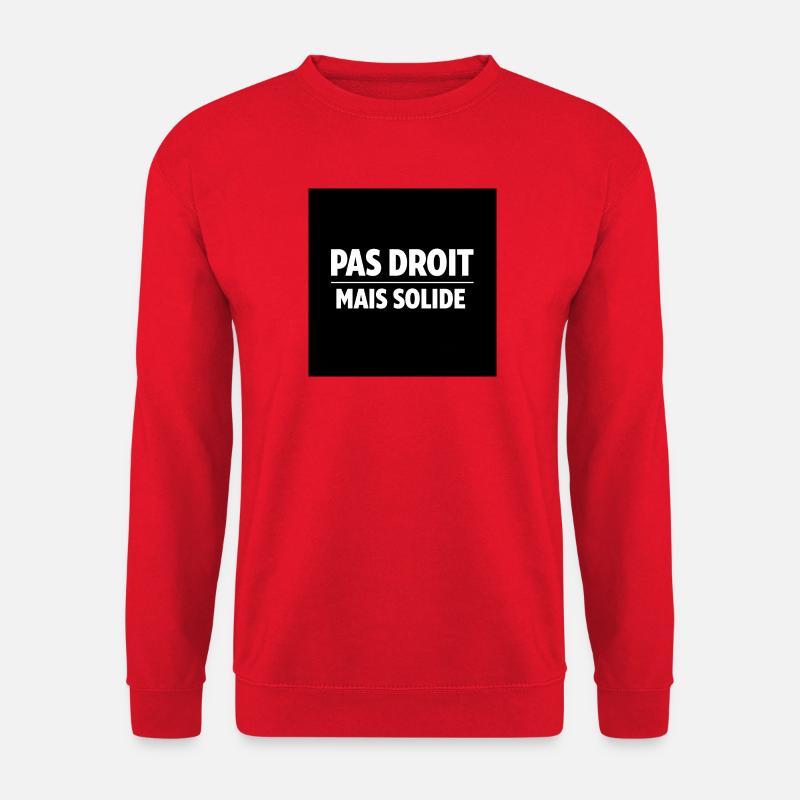 Nicht gerade, sondern fest - Unisex Pullover - Rot