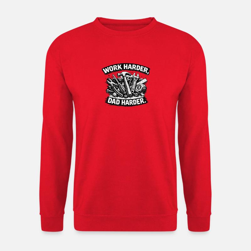Vaterarbeit: Mehr Einsatz - Unisex Pullover - Rot