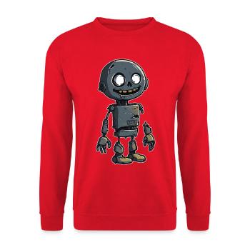 Small Zombie Scrap Robot - Unisex Sweatshirt - red - Front - Alina (178cm) & Michal (187cm)