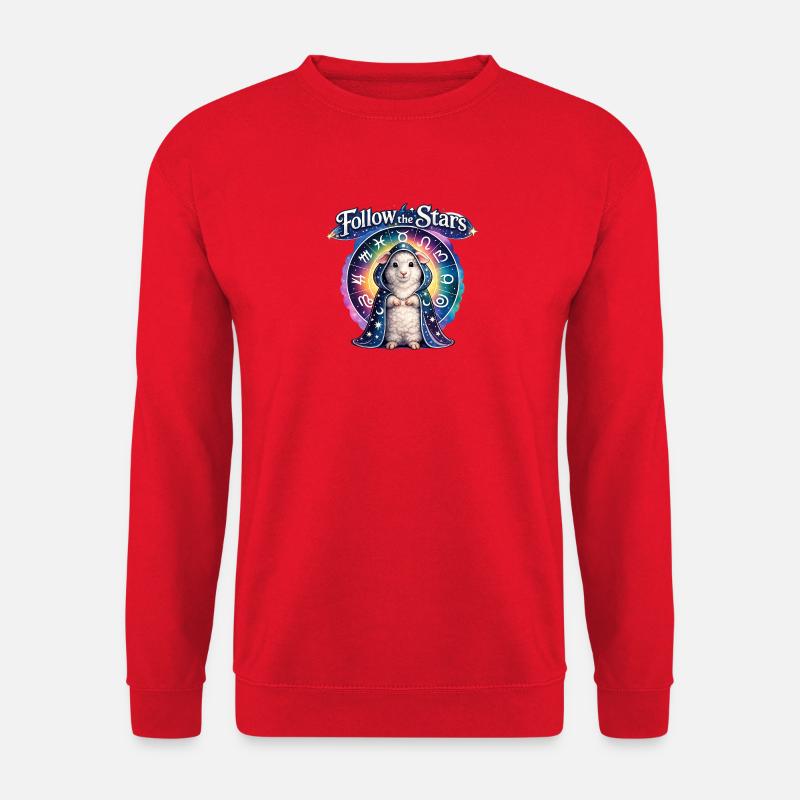 Follow the Stars Sternkreis-Schaf - Unisex Pullover - Rot