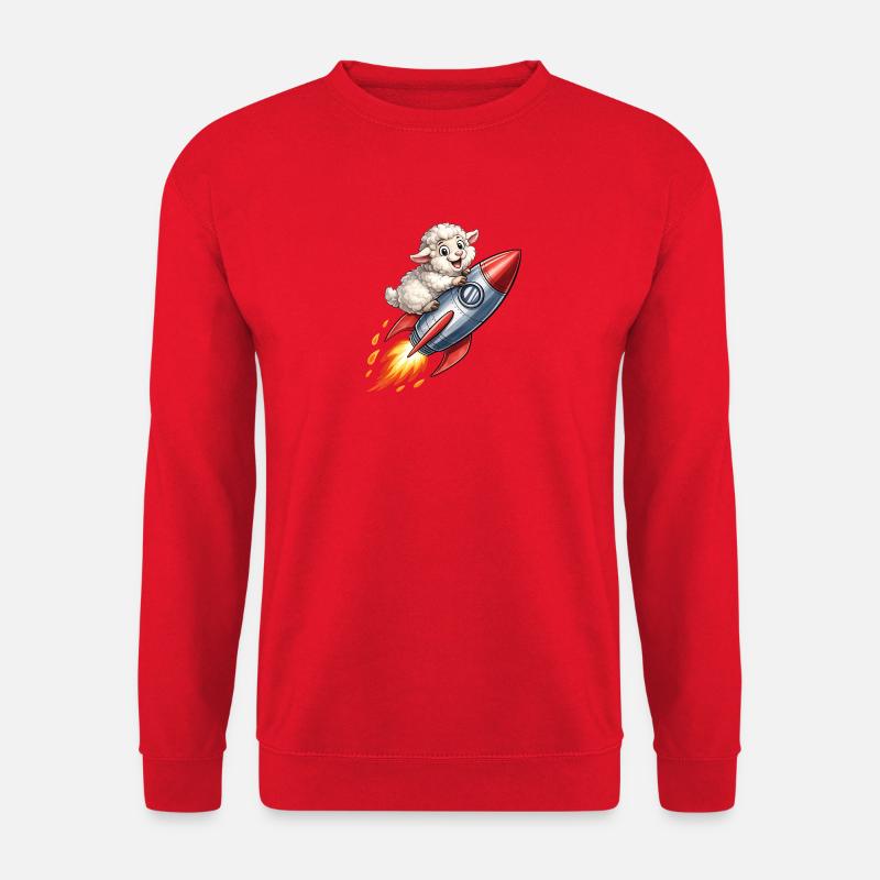 Wool sheep on rocket flight - Unisex Sweatshirt - red