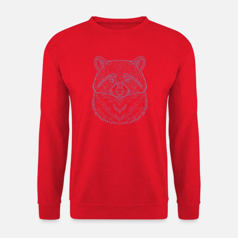 Minimalistisk vaskebjørnhode silhuettdesign - Genser unisex - rød