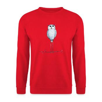 Cute Owl - Unisex Sweatshirt - red - Front - Alina (178cm) & Michal (187cm)