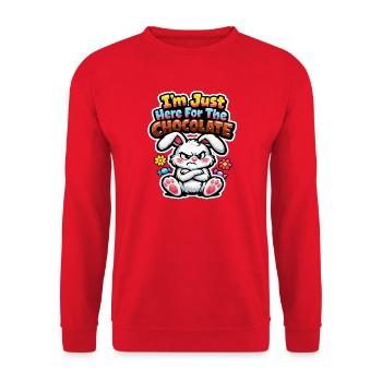 Jardin de Pâques Printemps Été Bunny Bunny - Sweat-shirt Unisexe - rouge - Devant - Alina (178cm) & Michal (187cm)