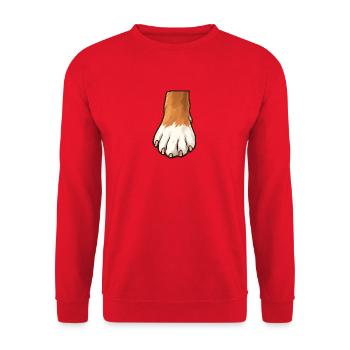 Conception de pattes de chien brunes blanches - Sweat-shirt Unisexe - rouge - Devant - Alina (178cm) & Michal (187cm)