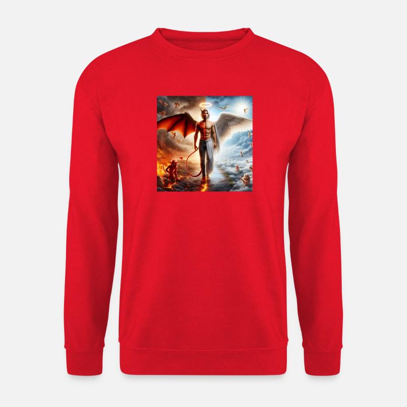 Himmlische und Infernale Dualität - Unisex Pullover - Rot