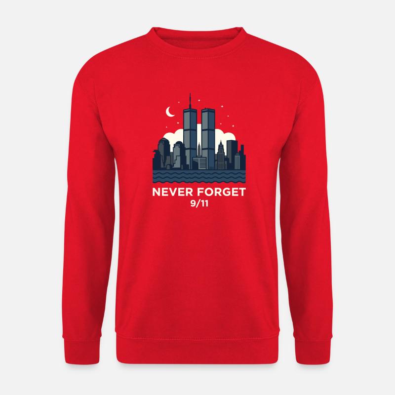 Never Forget 9/11 Skyline Night - Unisex Sweatshirt - red