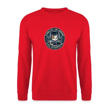 Kitty Captain Kittenpryse - Unisex Pullover - Rot - Vorne - Alina (178cm) & Michal (187cm)