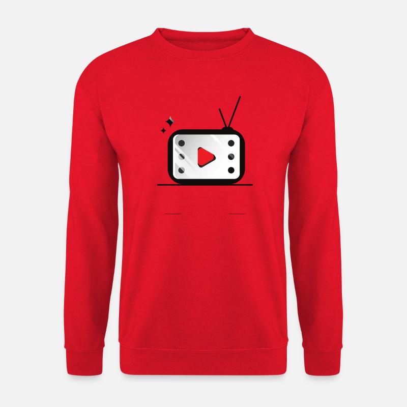 Retro TV Play Button Muster - Unisex Pullover - Rot