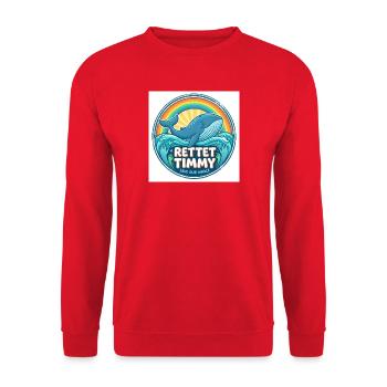 Rettet Timmy – Save Our Whale - Unisex Sweatshirt - red - Front - Alina (178cm) & Michal (187cm)