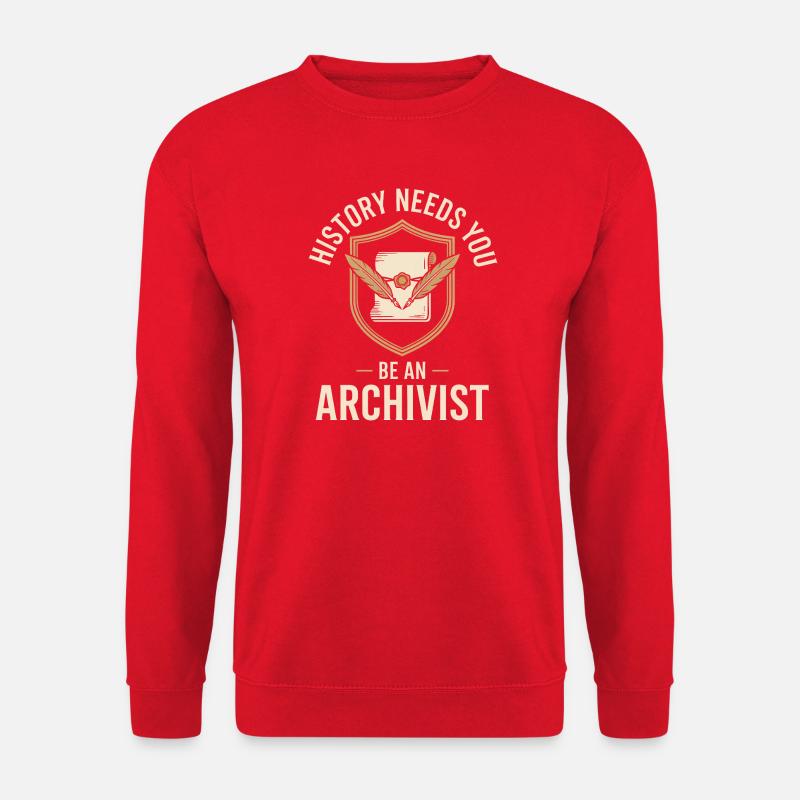 Archivist Crest with Quill Badge - Unisex Sweatshirt - red
