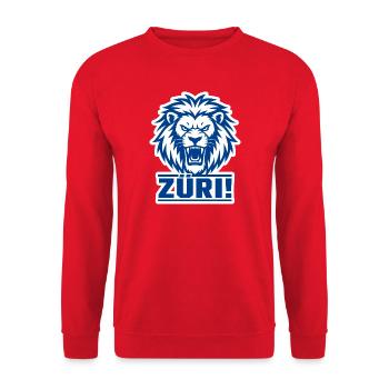 Zurich Lion - Unisex Sweatshirt - red - Front - Alina (178cm) & Michal (187cm)