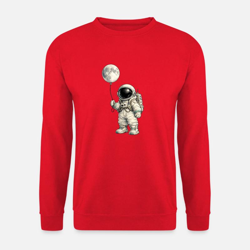 Mondballon und Astronaut - Unisex Pullover - Rot
