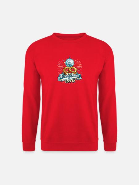 A Coole Brezn 1976 Discokugel Geburtstagsshirt - Unisex Pullover - Rot
