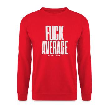 Sei mutig, nicht durchschnittlich - Unisex Pullover - Rot - Vorne - Alina (178cm) & Michal (187cm)