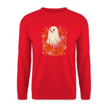 Geist Gespenst Botanik Blumen Blüten Mystisch - Unisex Pullover - Rot - Vorne - Alina (178cm) & Michal (187cm)