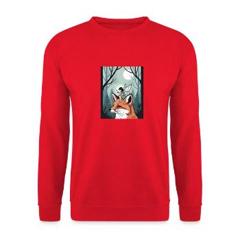 Fairycore de la Fée Magique et du Renard des Forêts - Sweat-shirt Unisexe - rouge - Devant - Alina (178cm) & Michal (187cm)