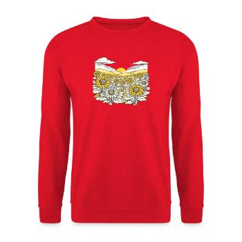 Ukraine Design Ukraine Flag Sunflower Wheat Map - Unisex Pullover - Rot - Vorne - Alina (178cm) & Michal (187cm)