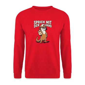 Parle à la main, Otter - Sweat-shirt Unisexe - rouge - Devant - Alina (178cm) & Michal (187cm)