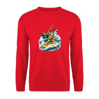 Neptune Surfs - Unisex Sweatshirt - red - Front - Alina (178cm) & Michal (187cm)