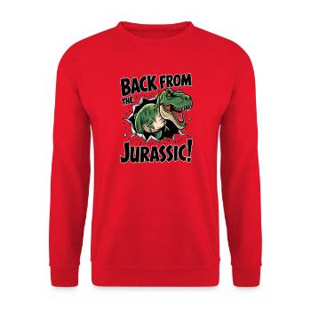 De retour du T-Rex Jurassic - Sweat-shirt Unisexe - rouge - Devant - Alina (178cm) & Michal (187cm)