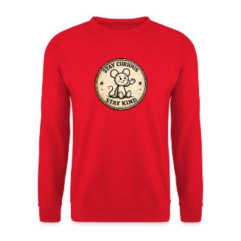 Insigne vintage de la souris curieuse - Sweat-shirt Unisexe - rouge - Devant - Alina (178cm) & Michal (187cm)